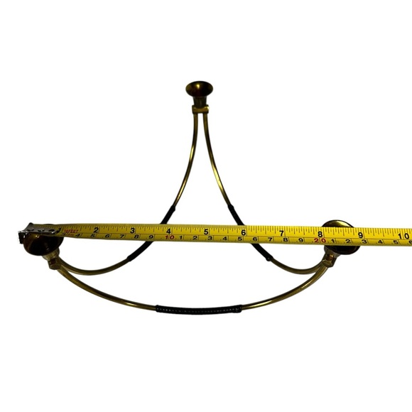 Vintage Brass 3 Arm Candelabra | Denmark Mid Century Modern Small Candle Holder - Picture 5 of 6